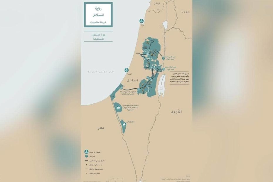 ترامب يغرد بالعربية وينشر "خريطة" فلسطين المستقبلية