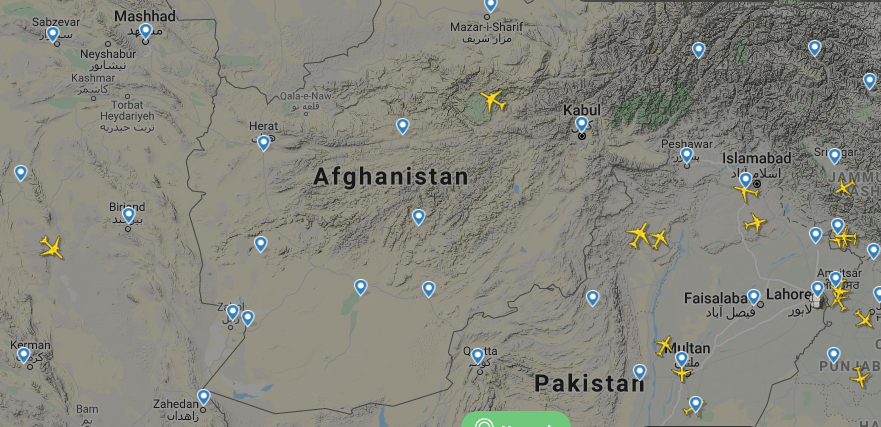 رحلات الطيران تبتعد عن أجواء #أفغانستان