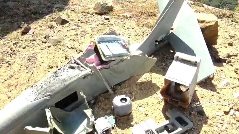 فيديو لطائرة الاستطلاع السعودية التي أسقطوها في جبهة #جيزان
