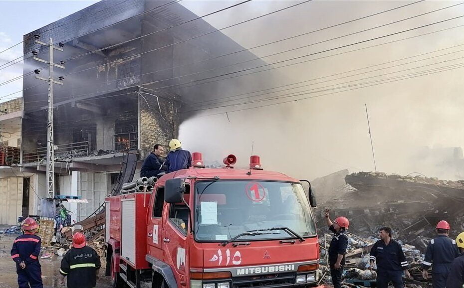 حريق في مبنى محافظة ميسان