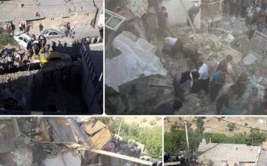 انهيار مبنى في ايران الان