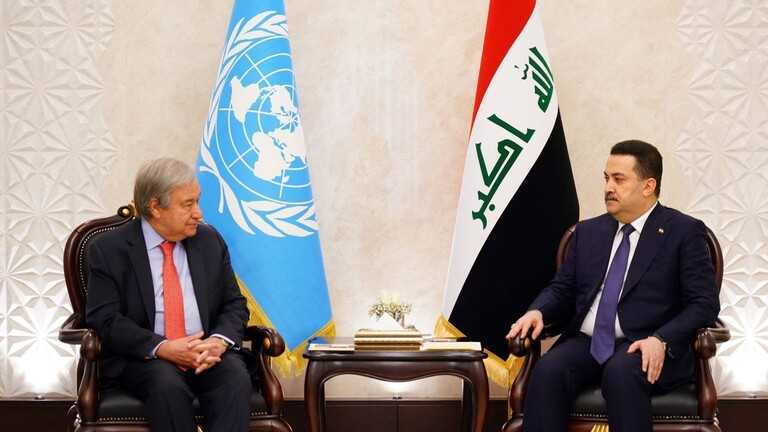 شياع السوداني - الامين العام للامم المتحدة - بغداد