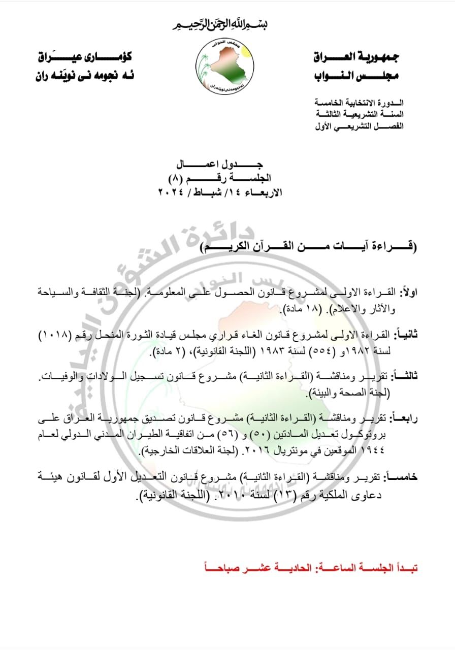 مجلس النواب - الاربعاء 14 فبراير