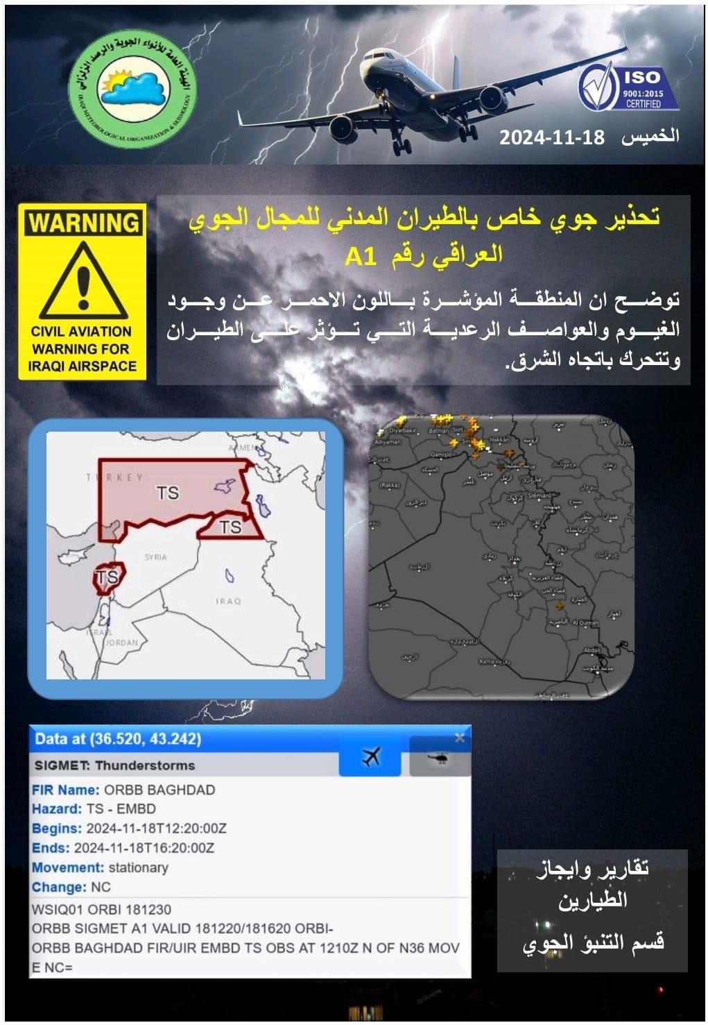 احذروا المنطقة الحمراء | الأنواء الجوية تصدر تنبيها عاجلا للعراقيين